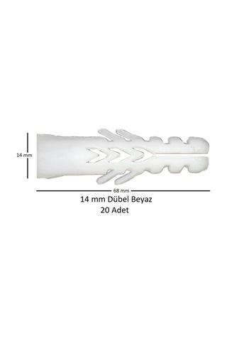 Dübel, 14 Mm Beyaz Dübel, 20 Adet
