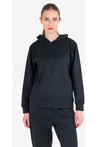 Lescon Siyah Kadın Kapüşonlu Sweatshirt 23n-2108