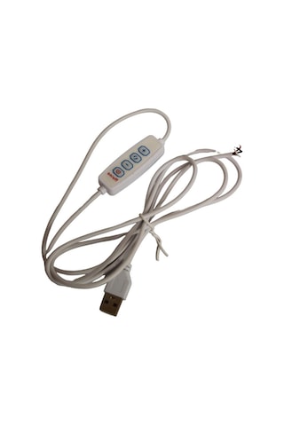 Çift Renk 100 Cm Dimmer'li Usb Erkek Kablo 2 Amper On/off Switch'li Ucu Açık Dim Edilebilir Usb Kablo