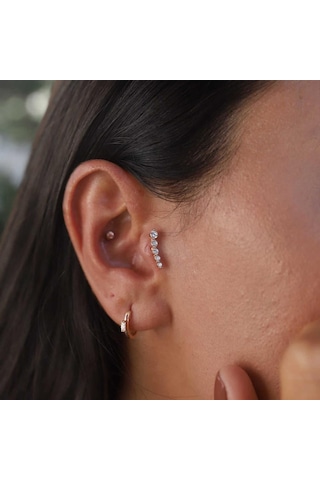 Beş Taşlı Tragus Piercing Çok Renkli