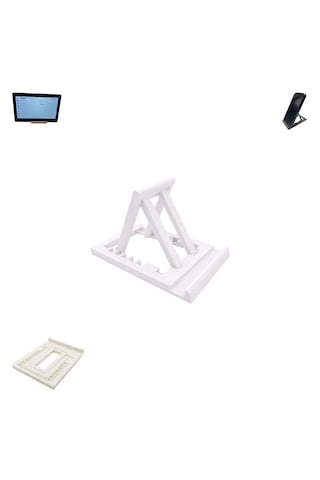Özel Üretim Katlanabilir & Ayarlanabilir 7 Kademeli Telefon Tablet Standı Tablet Telefon Tutucu Beyaz