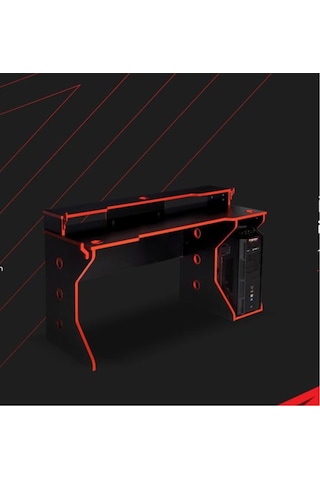 Nesseshop Atlantix E-Spor Oyuncu Masası Dekoratif Ve Kullanışlı Siyah