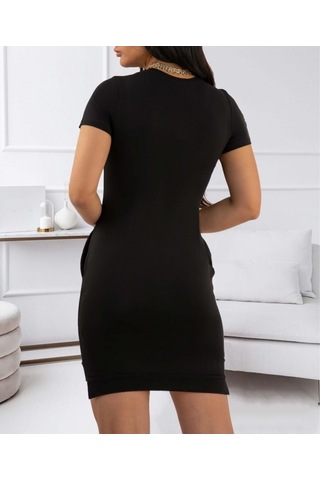 Kadın Ananas Baskılı Kısa Kol Viskon Elbise Bediva 001