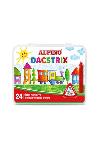 Mum Boya 24 Lü Plastik Kutu 1 Paket Alpino Dacstrix 24 Renk Mumboya Elleri Kirletmeyen Yıkanabilir Silinebilir Çok Renkli