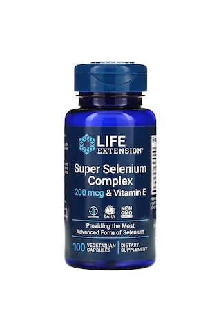 Life Extension Super Selenium Complex & Vitamin E Minerals 200 Mcg 100 Vegetarian Capsules