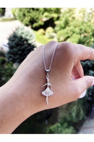 Balerin Model Kadın Kolye Zirkon Taşlı Bbk08 Altın
