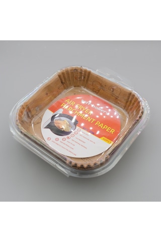 Yuntech01 Kedi Desenli Kahverengi 20cm Kare Hava Fritöz Kağıdı - Yağ Emici, Islaklık Önleyici, 50 Adet - Fırın Ve Barbekü İçin Uygun Çok Renkli