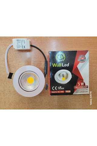 5 Watt Beyaz Kasa Günışığı Cob Ledli Downlight Spot 10 Lu Paket