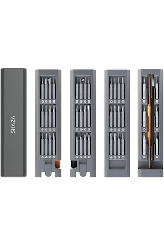 Shaza 44 Parça Mıknatıslı Alüminyum Kasa Hassas Tornavida Seti