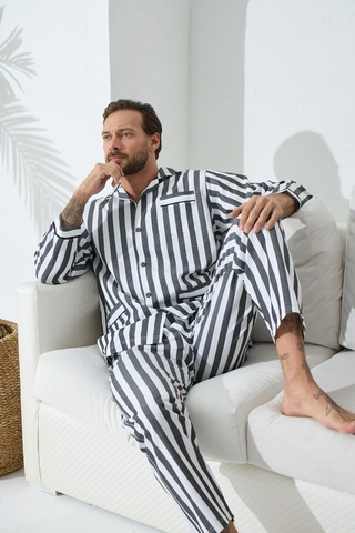 4007 Erkek Apaj Yaka Önden Düğmeli Gaffur Pijama Takım 001