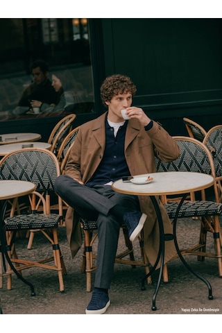 Kip Fındık Regular Fit Gömlek Yaka Casual Dokuma Pardösü Kahverengi