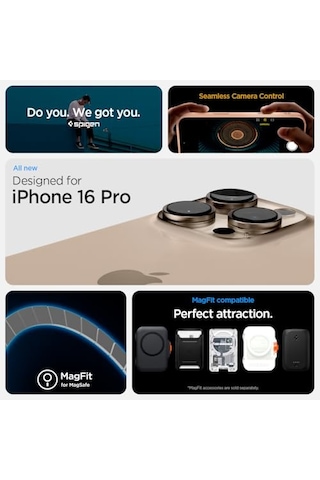Apple İphone 16 Pro İle Uyumlu İnce Magsafe Kılıf Ultra Hybrid T Force Kamera Butonu Sararmaya Dayanıklı Duraclear Genel