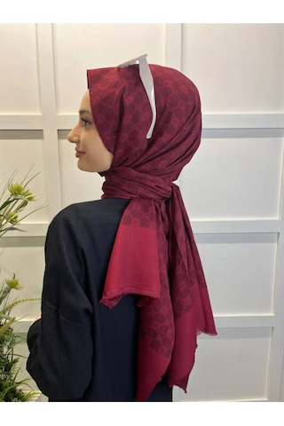 Aker Elegance Monogram Şal - 1090100-941 - Bordo Bordo