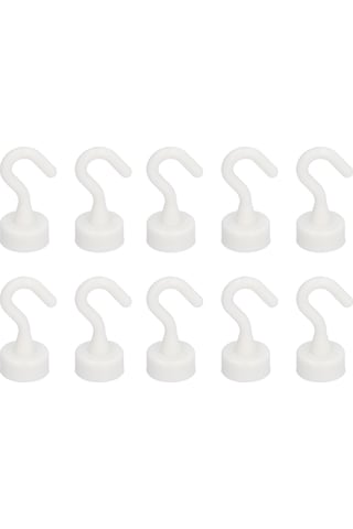 Yifomall Beyaz Abs Manyetik Kanca Seti - Buzdolabı Ve Mikrodalga İçin 11 Lb Taşıma Kapasiteli, 10'lu Paket Diğer