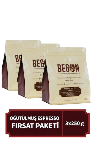 Nord Kivu Premium Espresso Öğütülmüş Kahve Fırsat Paketi 250g X 3 Adet Espresso