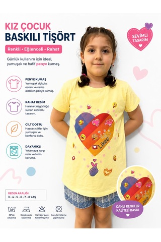 Monili Kız Çoçuk T-shirt SARI