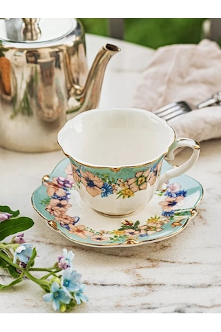 Roomi Seramik Çay Takımı 250 Ml, Fincan Ve Tabak Seti 245121630 Beyaz