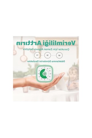 60 Dakika Analog Alarm Zamanlayıcı, Pomodoro Yöntemi İle Öğrenci Motivasyonu Açık Mavi
