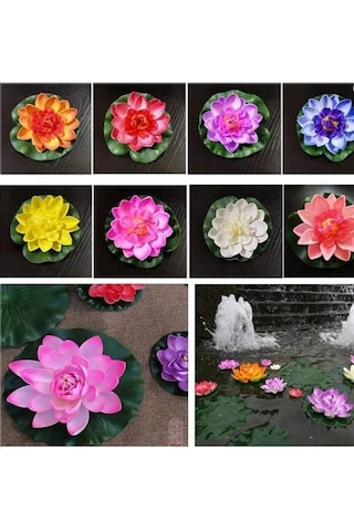 Dekoratif Yapay Lotus Çiçeği Renkli