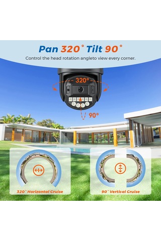 Liangmei 5k Hd Wifi Ptz Kamera Açık 8mp Çift Lens Çift Ekran Aı