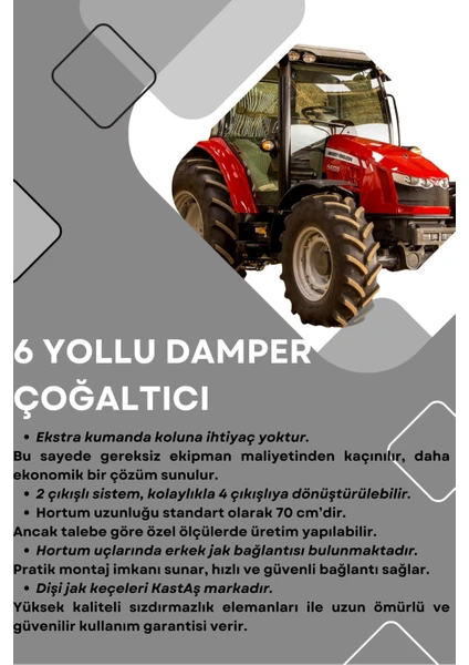 Wingberk 6 Yollu Vana 6 Yollu Damper Çoğaltıcısı Hortumlu