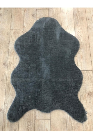 Balat Halı Kalın Koyu Gri Peluş Yumuşak Post Halı Karışık, Çok Renkli