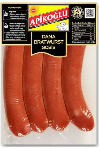 Doğal Füme Dana Bratwurst Sosis Üçlü Paket