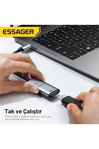 Essager 8k 60hz Type C To Hdmi Çevirici Adaptör, Ses Ve Görüntü Aktarıcı, Type C Hdmi Ekran Çoğaltıcı