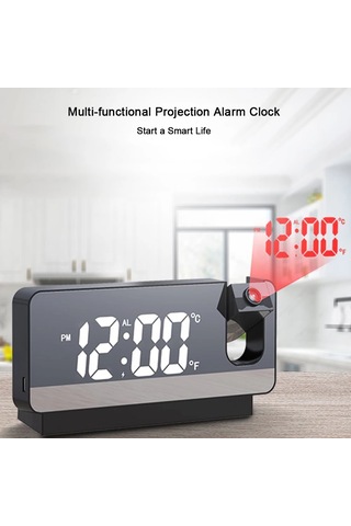 Led Dijital Çalar Saat 180 Kol Projeksiyon Çalar Saat Usb Çok Renkli