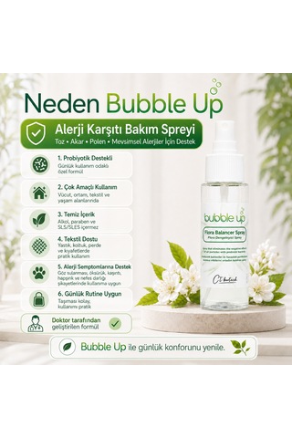 Bubble Up Probiyotik Destekli Cilt Hassasiyeti Karşıtı Araç İçi Sprey 50 Ml 1