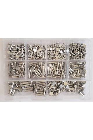 Alüminyum Dövme-Ezme Perçin Seti 435 Parça -Farklı Ölçülerde Set