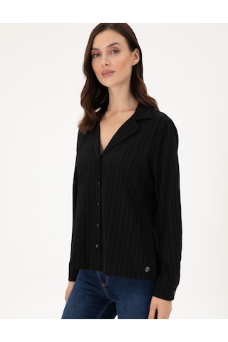 Pierre Cardin Kadın Siyah Gömlek Desenli 50296179-vr046 Siyah