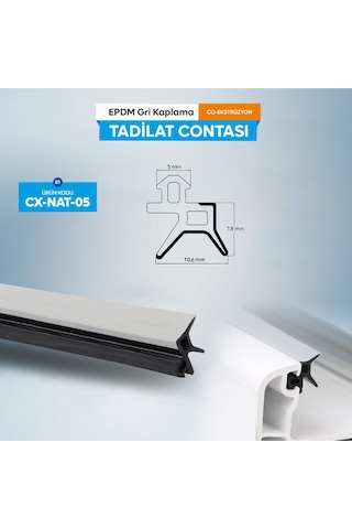 Korfit-nat-05 Tadilat Contası- Kapı Pencere Fitili-gri Kaplamalı Fitil-5 Metre Diğer