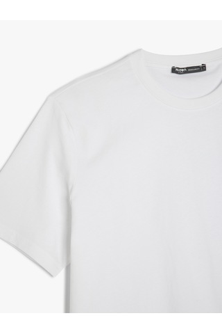Koton Bisiklet Yaka Pamuklu Regular Fit Kısa Kollu Basic Tişört Beyaz 5sam10063hk Beyaz