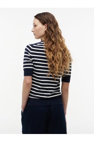 Tommy Hilfiger Cotton Jersey Fıne C-nk Ss Swt Kadın Mavi Kazak - Ww0ww49705