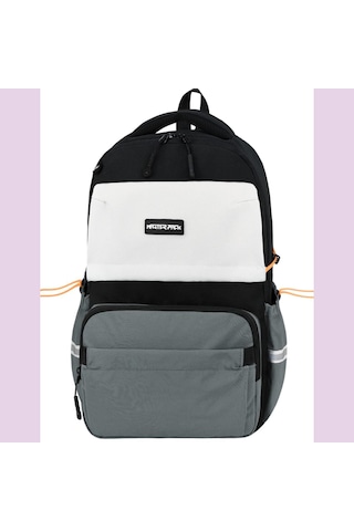 Ortopedik Ultra Lüx Büyük Boy 45 30 20 Cm Su Geçirmez Laptop Bölmeli Sırt Çantası Gri