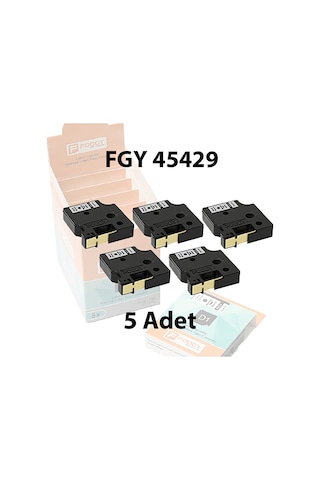 Foogy D1 Etiket Plastik Gri - 12 Mm X 7 Mt - 45429 - Eko 5 Li Pak