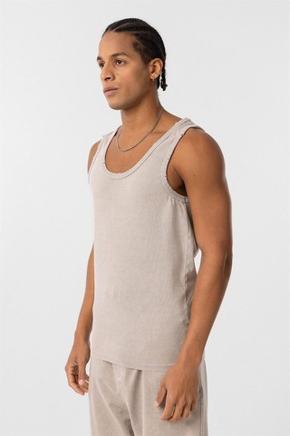 Vamos Yıkamalı Tank Top Kaşkorse Atlet Taş