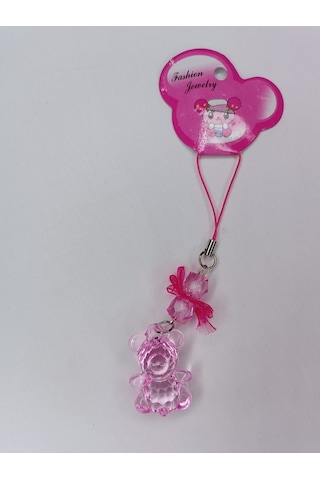 Jelibon Ayıcık Telefon Askısı Çanta Cüzdan Süsü Pembe 010 Pembe