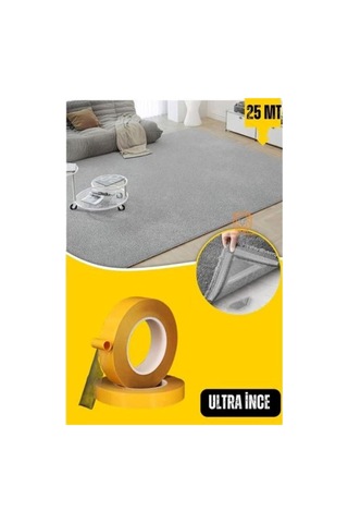 Halı Kaydırmaz Bant Çift Taraflı Çok Amaçlı İz Bırakmaz Sabitleme Bandı 36mm X 25mt - 652196568