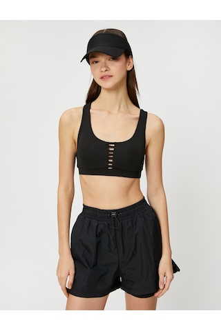 Koton Sporcu Sütyeni Dolgulu Balensiz Halter Yaka Pencere Detaylı Siyah 3sak30018nk 3SAK30018NK999 Siyah