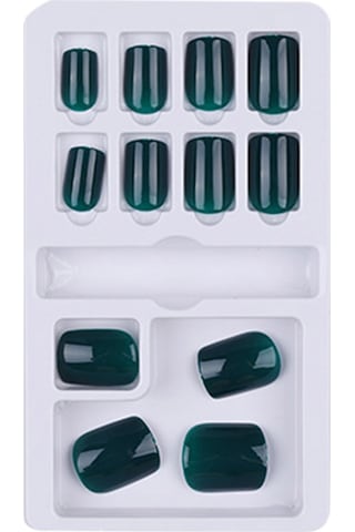 Qingmipy 12 Adet Tek Renk Tirazlı Abs Tırnak Seti - Yeniden Kullanılabilir, Kolay Tak-çık, Profesyonel Manikür Aletleriyle F648-3