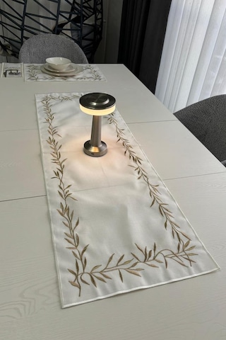 Nazlım Keten Nakışlı Amerikan Servis Takımı 19 Parça Gold Gold