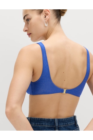 Marks & Spencer Parlak V Yaka Bikini Üstü Saks Mavisi
