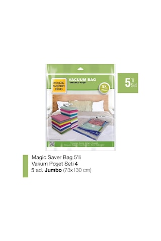 Magic Saver Bag 5'Li Jumbo Vakum Poşet Seti-4 Magic Saver Bag 5'Li Jumbo Vakum Poşet Seti-4