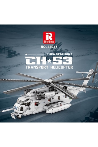Reobrix 33037 Amerikan Sikorsy Ch-53 Nakliye Helikopteri Yaratıcı Yapı Blok Seti Building Blocks - 2193 Parça