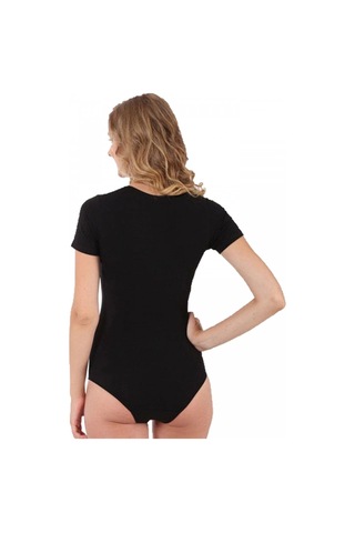Giyim Bayan Kısa Kol Çıtçıtlı Body Siyah Siyah