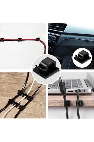 Fobz Kablo Tutucu 5 8 Mm Kendinden Yapışkanlık Siyah 20 Adet 308123793