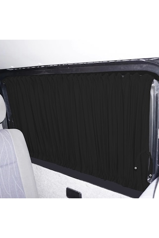 Pandami Volkswagen Transporter Caravelle T5/t6/t7 Uzun Şase 2003-2022 Uyumlu Siyah Raylı Oto Perde Takımı