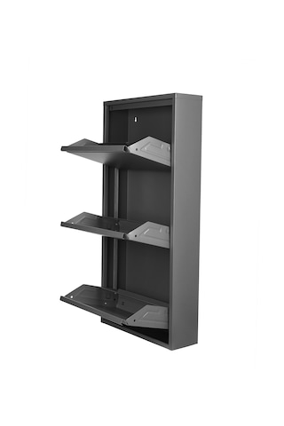 Kaser Metal 3'lü Metal Ayakkabılık Antrasit